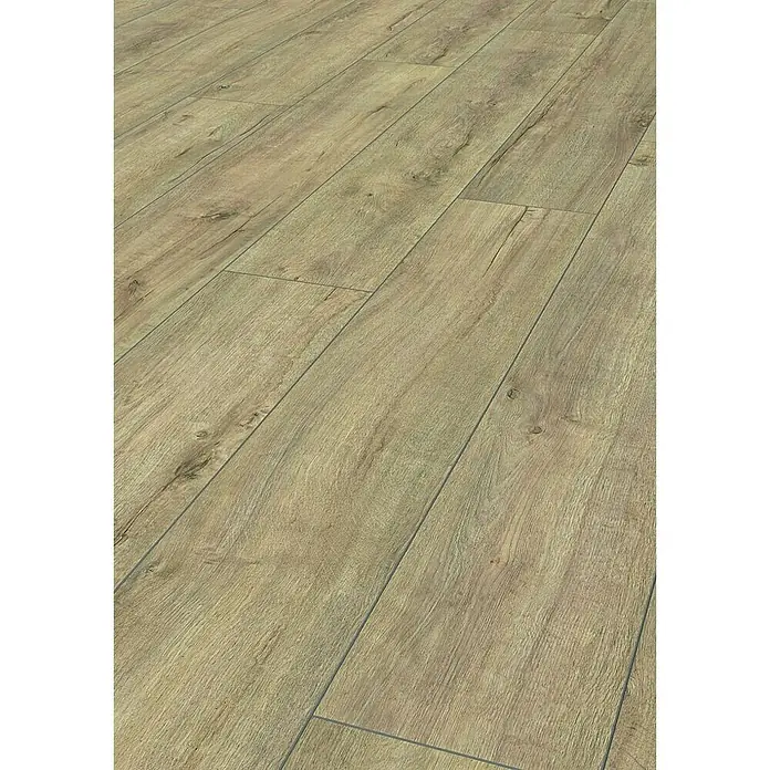 LOGOCLIC Aquaprotect Laminado Roble Mushroom Apollo - 1.288 x 195 x 8 mm, Roble Mushroom Apollo, AC5, Resistente al agua - Atractivo pavimento hecho de laminado ligero con aspecto de madera natural. Perfecto para un ambiente acogedor y una fácil limpieza.