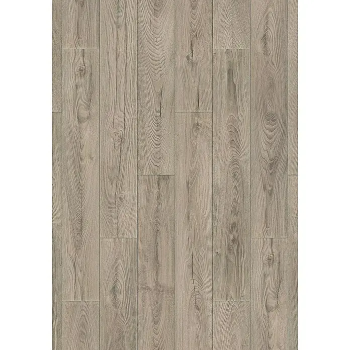 LOGOCLIC Aquaprotect Laminado Roble Mushroom - 1.288 x 195 x 8 mm, Roble Mushroom, AC5, Resistente al agua - Vista detallada de un suelo laminado claro con vetas de madera, que ofrece un aspecto natural y moderno.