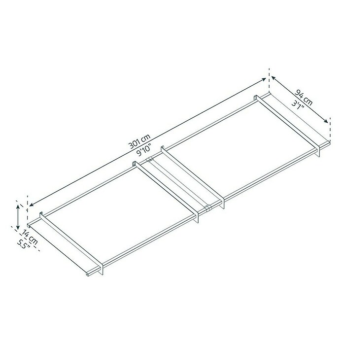 Palram – Canopia Marquesina para puerta Nancy (301 x 94 x 14 cm, Gris antracita) | BAUHAUS