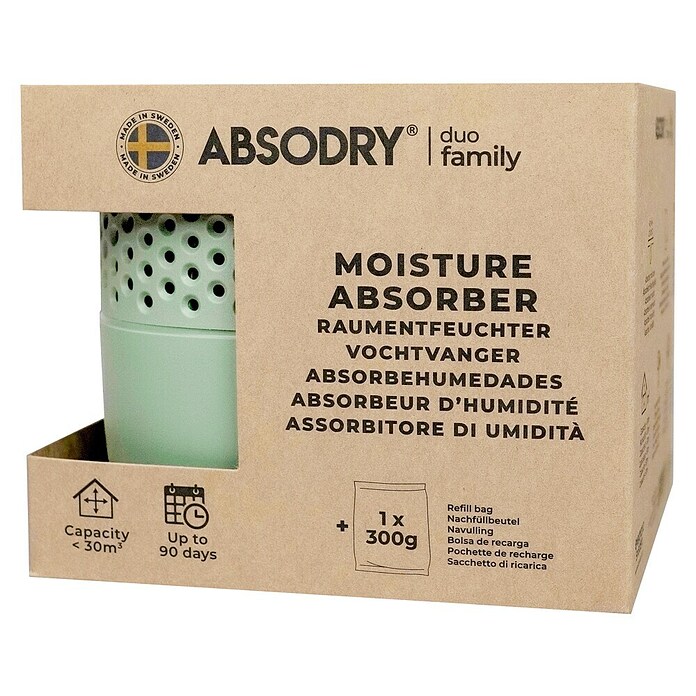 Absodry Duo Family Luftentfeuchter Series 3 (530 g, Waldgrün, 1 Mon - 3 Mon) | BAUHAUS