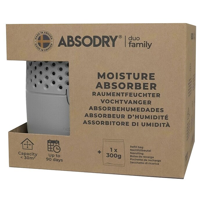 Absodry Duo Family Luftentfeuchter-Set Series 3 (6 -tlg., Grau) | BAUHAUS