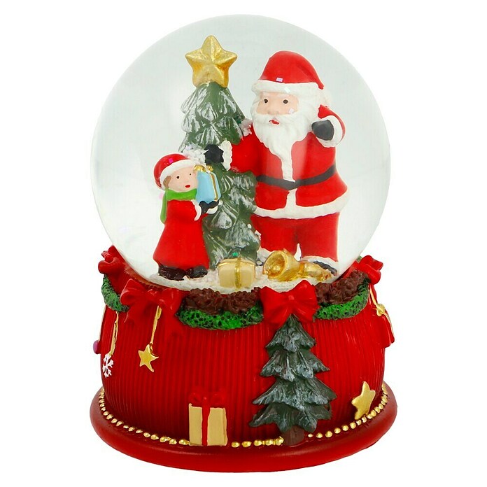 Schneekugel Santa (Rot, Polyresin, 6,5 cm) | BAUHAUS