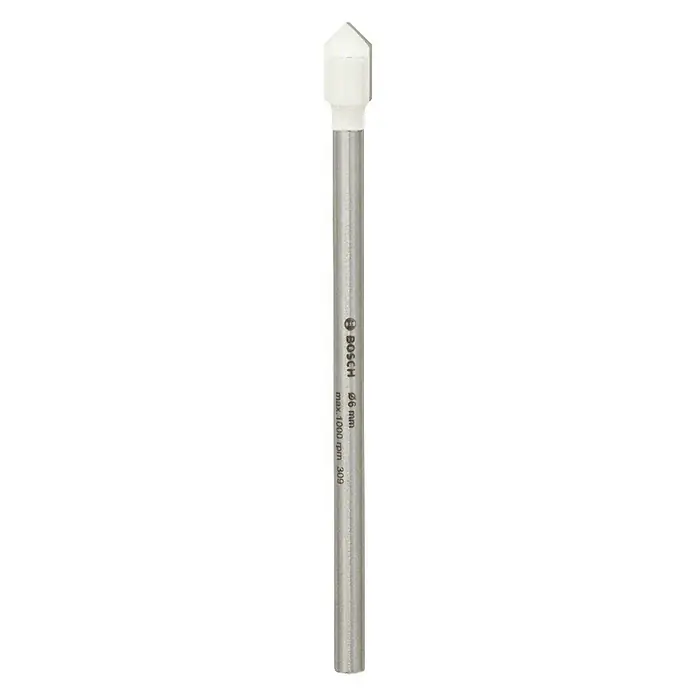 Bosch Fliesenbohrer CYL-9 - Durchmesser Bohrer: 6 mm - Bild einer Bosch Glasbohrer Ø6 mm mit Spitze, ideal für präzise Bohrungen in Glas und Keramik.
