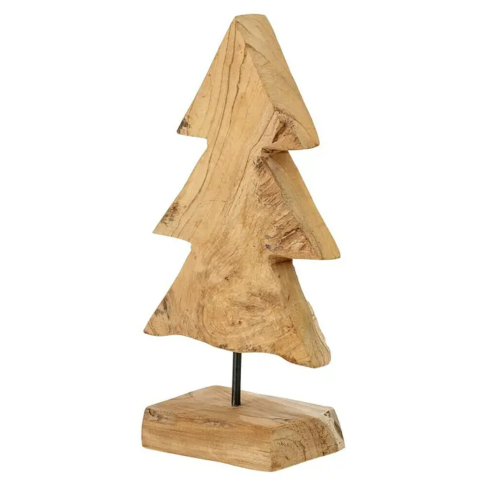 Holz-Weihnachtsbaum - L x B x H: 15 x 10 x 38 cm, Braun, Holz, 1 Stk. - Die hölzerne Weihnachtsbaumfigur ist eine schöne Tischdekoration. Die Figur besteht aus mehreren Holzscheiben, die übereinander gestapelt sind.