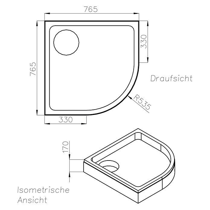 Ottofond Duschwannenträger Andros76,5 x 76,5 cm, Expandiertes Polystyrol, Weiß Unknown