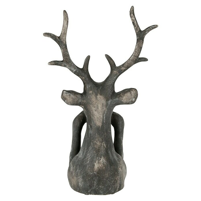 Dekofigur Hirsch Zen (L x B x H: 15 x 25,5 x 41 cm, Grau, Kunststoff, 1 Stk.) | BAUHAUS