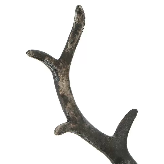 Dekofigur Hirsch Zen - L x B x H: 15 x 25,5 x 41 cm, Kunststoff, Hirsch - Dunkles, texturiertes Hirschgeweih mit mehreren Verzweigungen.