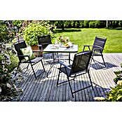 Sunfun Set de muebles de jardín Marta (5 piezas, Vidrio/Textil, Antracita)
