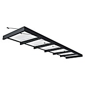 Palram – Canopia Pultvordach Sophia XL (565 x 140 x 17 cm, Anthrazitgrau, Farbe Dach: Klar) | BAUHAUS