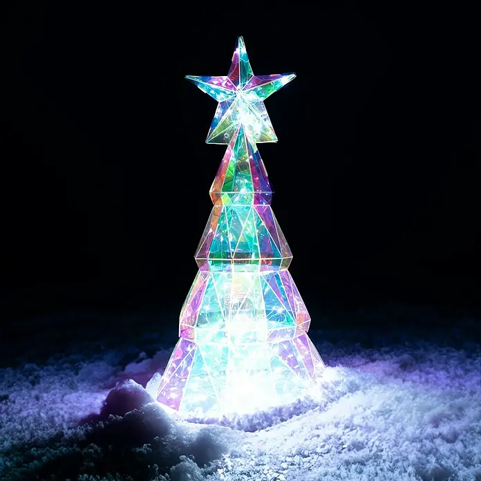 Tween Light Lámpara LED decorativa con caja de regalo - Multicolor, L x An x Al: 19 x 19 x 38 cm, Árbol - El radiante árbol de Navidad LED con estrella crea un ambiente festivo y es una hermosa decoración en invierno.