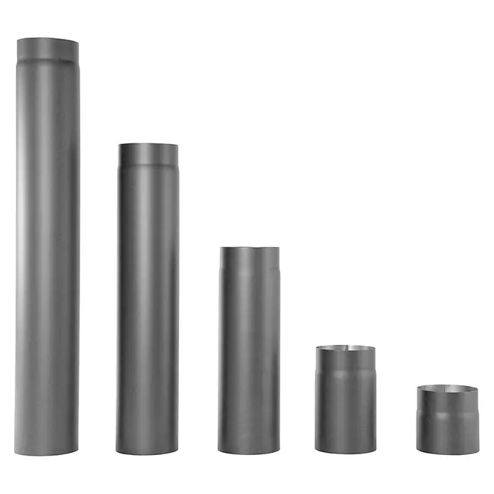 Bertrams Ofenrohr - Ø x L: 150 x 750 mm, Senotherm lackiert, Gussgrau - Graue Rauchrohre in verschiedenen Größen, umweltfreundlich lackiert.