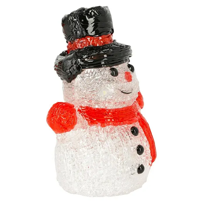 Tween Light LED-Lichterkette Schneemann - Innen, Lichtfarbe: Warmweiß, Anzahl Leuchtmittel: 40 Stk., Batteriebetrieben - Niedlicher, gläserner Schneemann mit schwarzem Hut und rotem Schal. Winterliche Dekoration für die Festtage.
