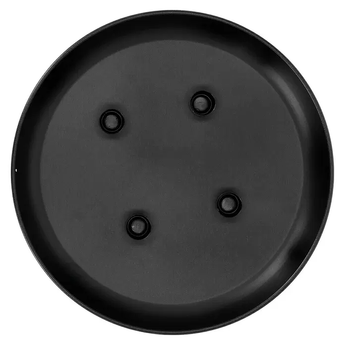 Adventskerzenhalter magnetisch - Schwarz - Unterseite eines schwarzen runden Tabletts mit vier Standfüßen.