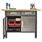 Werkbank (L x B x H: 61 x 122 x 95 cm, 2 Schubladen)