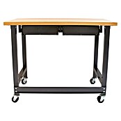 Werkbank mit Rollen (L x B x H: 61 x 122 x 95,5 cm, 2 Schubladen)