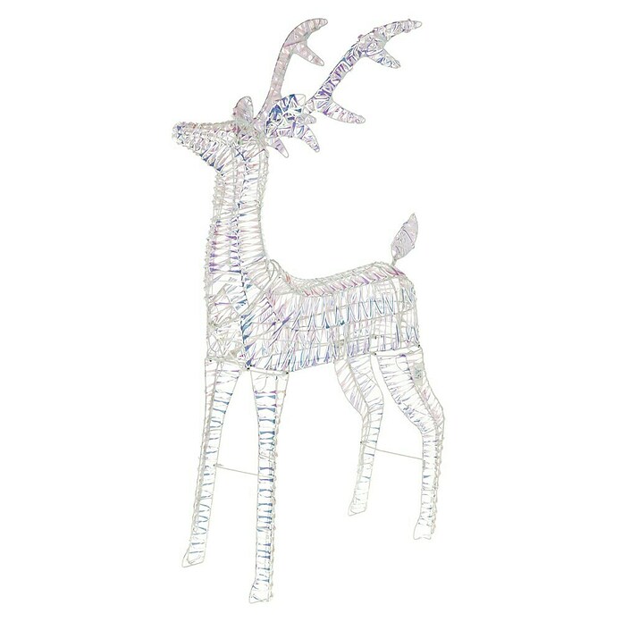 LED-Weihnachtsdekofigur Hirsch Bling (22 x 60 x 100 cm, Klar/Irisierend, Netzbetrieben, LED) | BAUHAUS