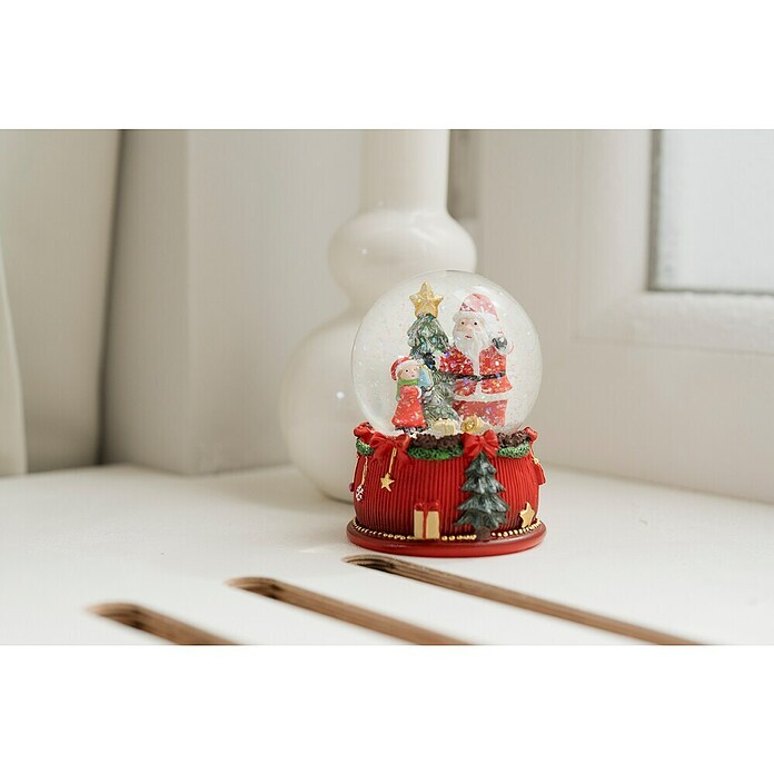 Schneekugel Santa (Rot, Polyresin, 6,5 cm) | BAUHAUS