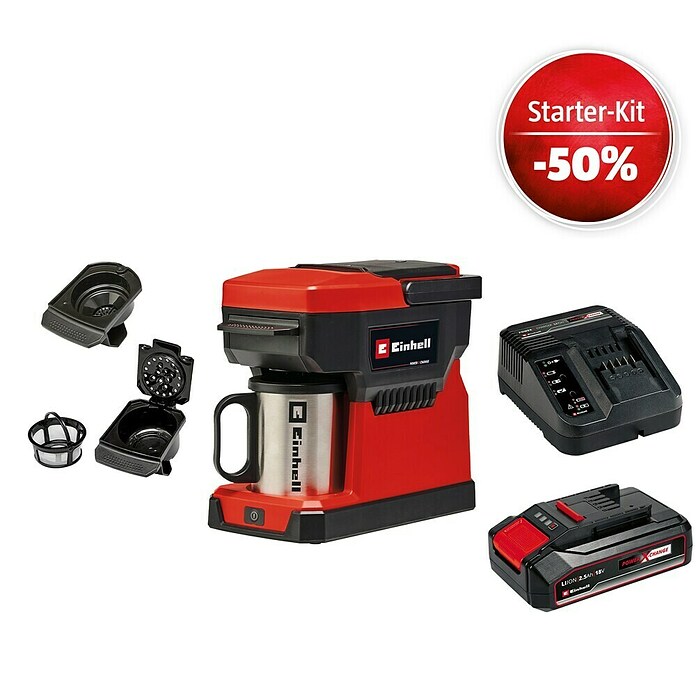 Einhell Power X-Change 18V Maschinenpaket (Akku-Kaffeemaschine TE-CF 18 Li-Solo + Starter-Kit (-50%)) | BAUHAUS