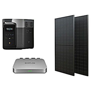 EcoFlow Balkonkraftwerk-Set Delta 2 MAX - 0% MwSt. (gem. § 12 Abs. 3 UStG) (Nennleistung: 800 W, MC4)