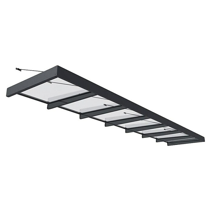 Palram – Canopia Pultvordach Sophia XL (660 x 140 x 17 cm, Anthrazitgrau, Farbe Dach: Weiß Opal) | BAUHAUS
