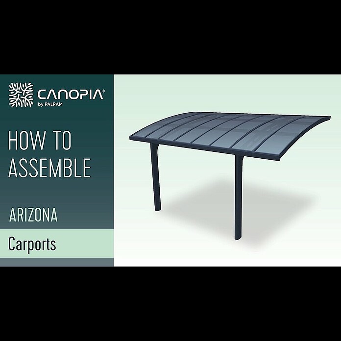 Palram – Canopia Carport Arizona Breeze (Medidas ext. (An x Pr): 578 x 495 cm, Carport doble, Antracita) | BAUHAUS