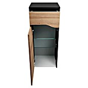 Camargue Curve Midischrank (B x T x H: 40,2 x 32,7 x 98,4 cm, Berg Eiche/Schwarz, Strukturiert, Anschlag: Links) | BAUHAUS