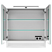 Camargue Curve LED-Spiegelschrank (B x H: 80 x 79,8 cm, Spanplatte, Weiß) | BAUHAUS