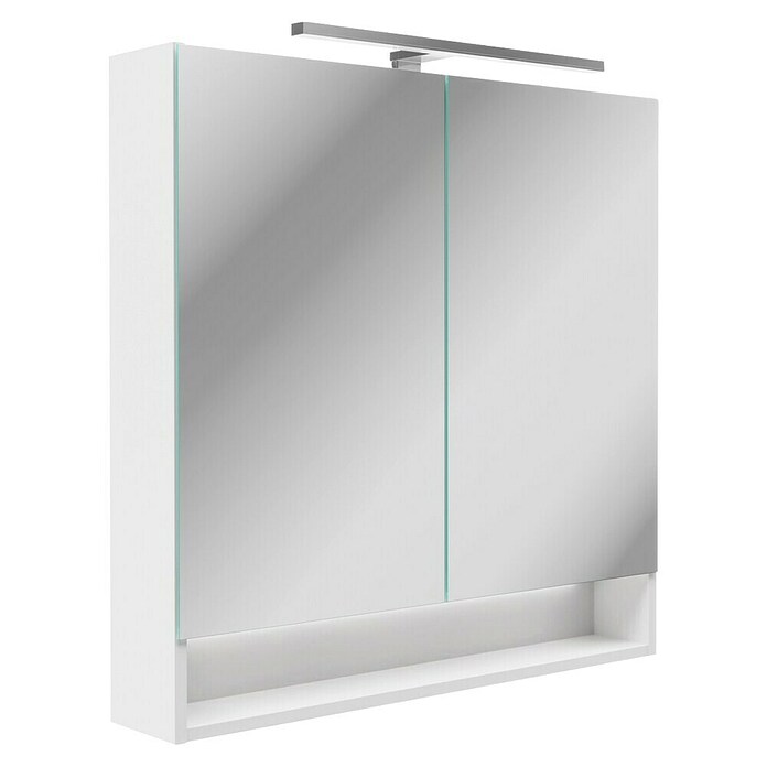 Camargue Curve LED-Spiegelschrank (B x H: 80 x 79,8 cm, Spanplatte, Weiß) | BAUHAUS