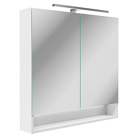 Camargue Curve LED-Spiegelschrank (B x H: 80 x 79,8 cm, Weiß)