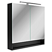 Camargue Curve LED-Spiegelschrank (B x H: 80 x 79,8 cm, Spanplatte, Schwarz) | BAUHAUS