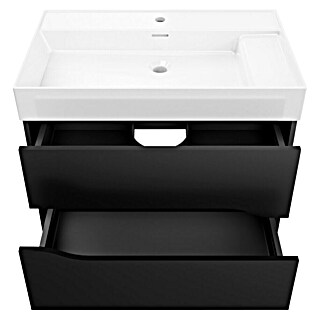 Camargue Curve Waschtischunterschrank (B x T x H: 80 x 44,7 x 50,7 cm, Schwarz)