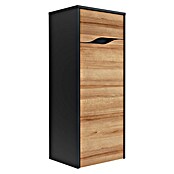 Camargue Curve Midischrank (B x T x H: 40,2 x 32,7 x 98,4 cm, Berg Eiche/Schwarz, Strukturiert, Anschlag: Rechts) | BAUHAUS