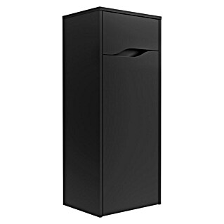 Camargue Curve Midischrank (B x T x H: 40,2 x 32,7 x 98,4 cm, Schwarz, Matt, Anschlag: Rechts)