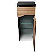 Camargue Curve Midischrank (B x T x H: 40,2 x 32,7 x 98,4 cm, Berg Eiche/Schwarz, Strukturiert, Anschlag: Rechts) | BAUHAUS