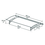 Palram – Canopia Marquesina para puerta Aquila (150,5 x 91,5 x 17,5 cm, Antracita, Color del techo: Gris) | BAUHAUS