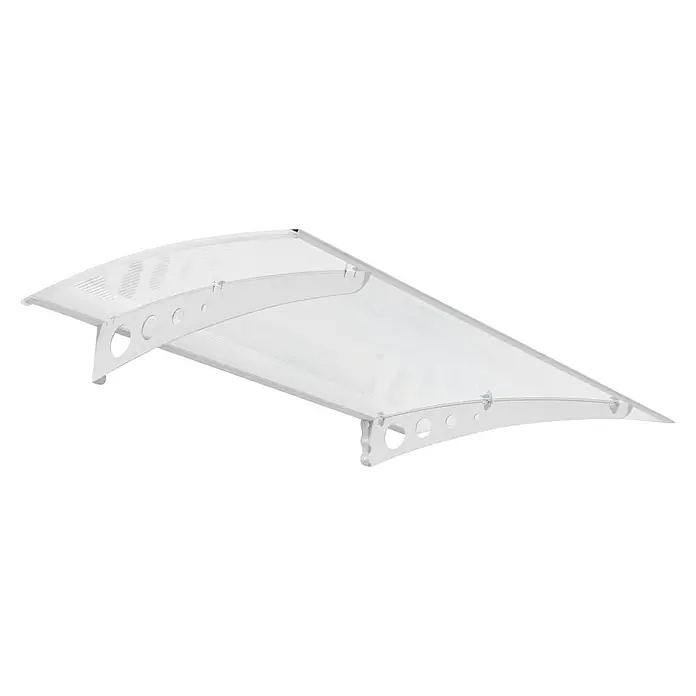 Palram – Canopia Marquesina para puerta Lyra doble capa - An x Pr x Al: 135 x 90 x 15,5 cm - La elegante construcción de marquesina de puerta blanca ofrece protección contra la intemperie y realza cualquier fachada. Ideal para entradas de casas.