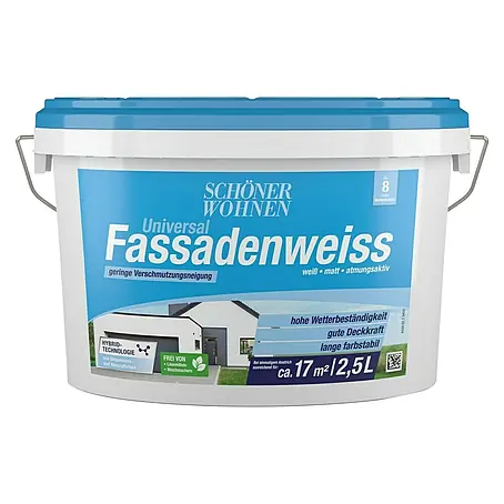 SCHÖNER WOHNEN-Farbe  Dispersionsfassadenfarbe Universal Fassadenweiß