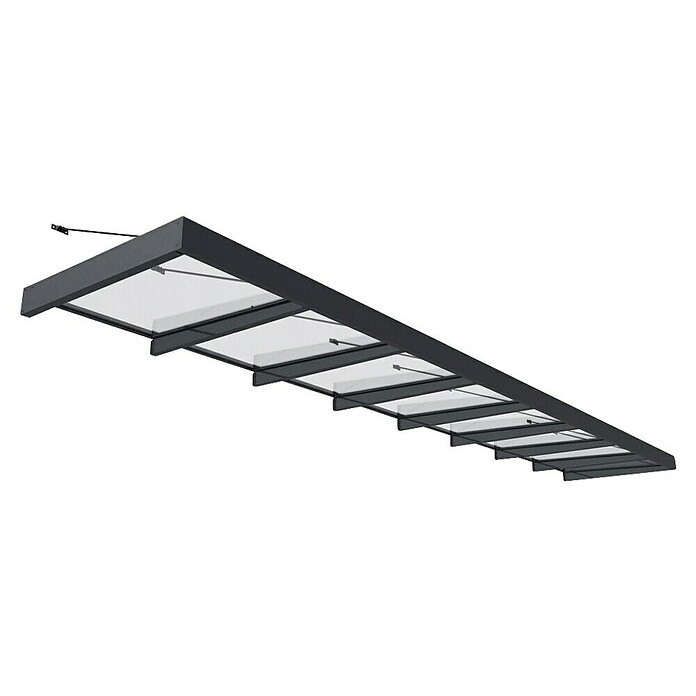 Palram – Canopia Pultvordach Sophia XL (750 x 140 x 17 cm, Anthrazitgrau, Farbe Dach: Klar) | BAUHAUS
