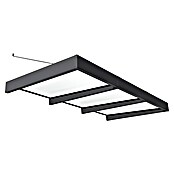 Palram – Canopia Marquesina para puerta Sophia XL (286 x 140 x 17 cm, Gris antracita, Color del techo: Blanco opal) | BAUHAUS
