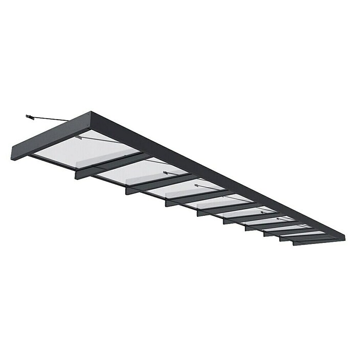 Palram – Canopia Pultvordach Sophia XL (845 x 140 x 17 cm, Anthrazitgrau, Farbe Dach: Klar) | BAUHAUS