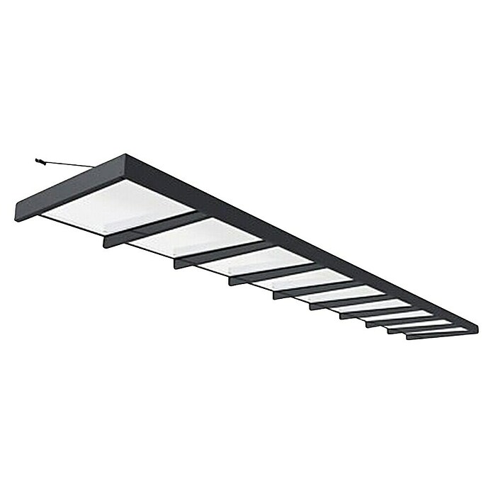 Palram – Canopia Pultvordach Sophia XL (845 x 140 x 17 cm, Anthrazitgrau, Farbe Dach: Weiß Opal) | BAUHAUS