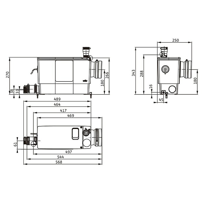 Wilo Hebeanlage DrainLift MINI3 (Max. Förderhöhe: 8,963 m, Weiß) | BAUHAUS