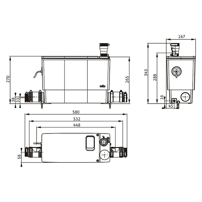 Wilo Hebeanlage DrainLift MINI3 (Max. Förderhöhe: 8,256 m, Weiß) | BAUHAUS