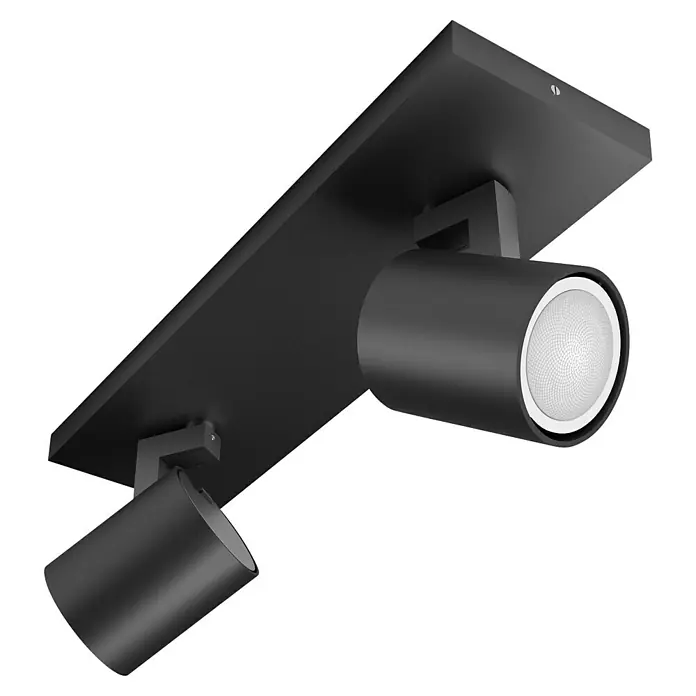 Philips Hue LED-Deckenstrahler White Ambiance Runner - 8,4 W, L x B x H: 8,9 x 30,5 x 10,9 cm, Schwarz, Mehrfarbig, 2 Stk. - Schwarze Deckenleuchte mit zwei Strahlern. Das moderne Design sorgt für eine stilvolle Beleuchtung in jedem Raum.