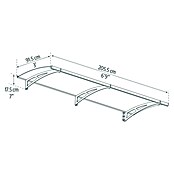 Palram – Canopia Marquesina para puerta Aquila (205,5 x 91,5 x 17,5 cm, Antracita, Color del techo: Gris) | BAUHAUS