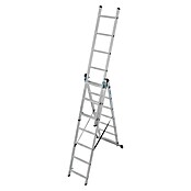 Escalera multiusos (Altura de trabajo: 5,1 m, 3 x 7 peldaños, Aluminio)
