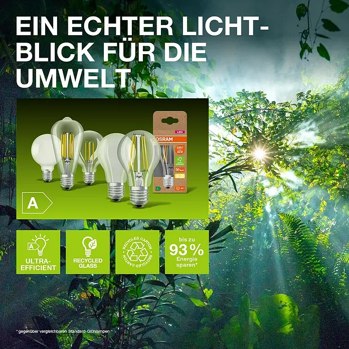 Osram LED-Leuchtmittel CLP40 - 2,2 W, 470 lm, Klar - Umweltfreundliche LED-Glühbirnen von Osram. Sie sind energieeffizient und helfen, bis zu 93 % Energie zu sparen.