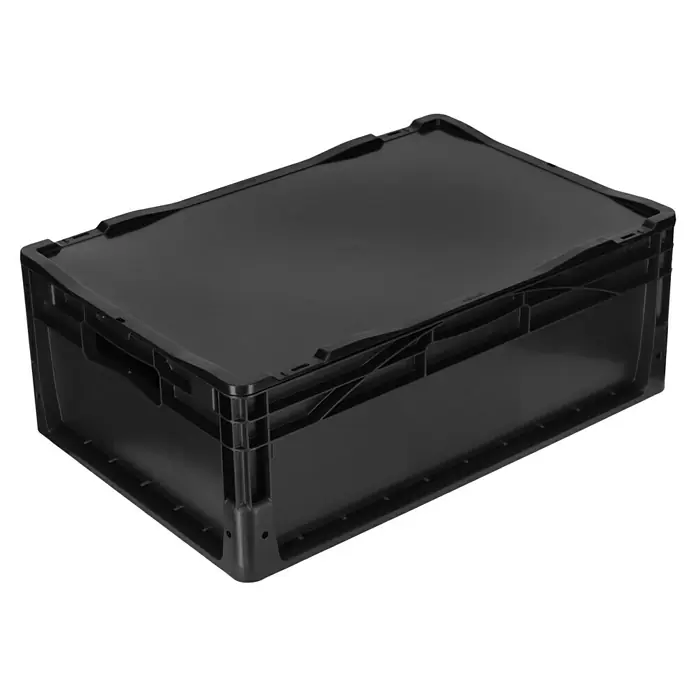 BAUHAUS Deckel für Eurobehälter - 60 x 40 cm, Schwarz - Schwarze Kunststoffbox für Lagerung und Transport. Robuste Kiste für vielfältige Anwendungen.