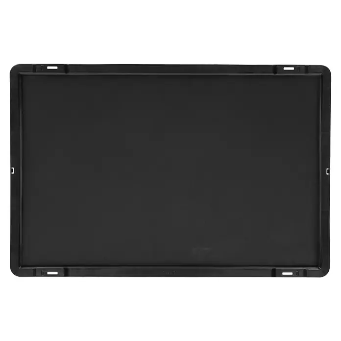 BAUHAUS Deckel für Eurobehälter - 60 x 40 cm, Schwarz - Ein rechteckiger, schwarzer Tablettdeckel aus robustem Kunststoff mit stabilen Rändern, ideal für den Gastronomiebereich.