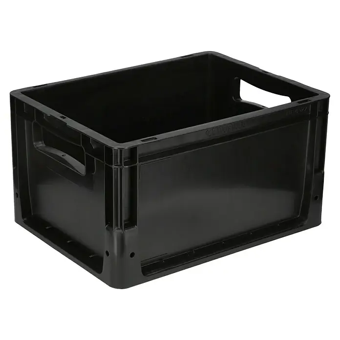 BAUHAUS Eurobox - 21 l, L x B x H: 40 x 30 x 22 cm, Schwarz - Schwarze Kunststoffbox mit Griffen, ideal für Lagerung und Transport. Robustes Design für den täglichen Gebrauch.